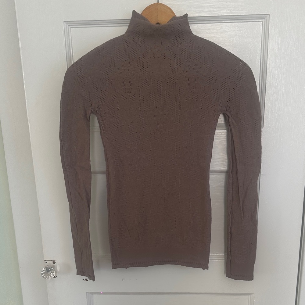 FreePeople Brown Lace Turtleneck